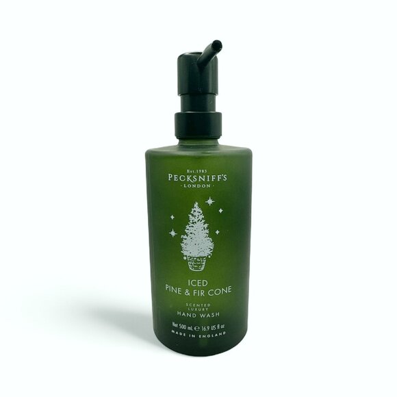 NEW Pecksniffs, 3x Iced Pine & Fir Cone Frost Glass Bottle Hand Wash 16.9 fl oz - Picture 2 of 4